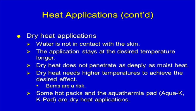 Heat application directions